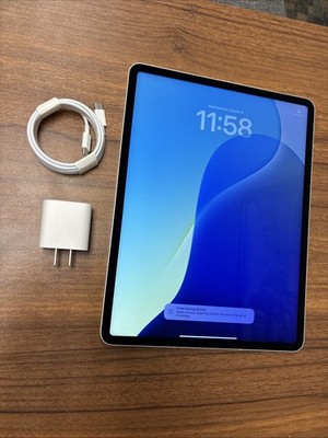 Excellent Apple iPad Pro 12.9-inch 6th gen 256GB Wi-Fi + 5G Unlocked Silver