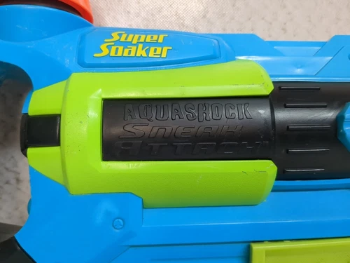 Vintage Nerf Super Soaker Aqua Shock Sneak Attack Blue/Green Color - WORKS! - Picture 2 of 16
