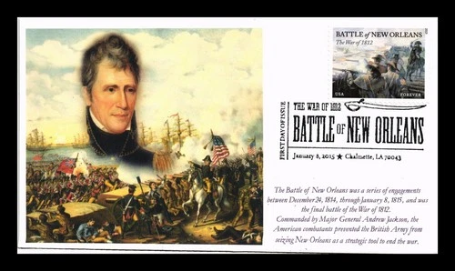 DR JIM STAMPS US COVER BATTLE OF NEW ORLEANS WAR OF 1812 FIRST DAY ISSUE