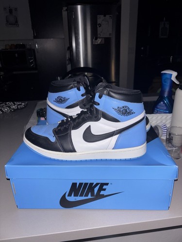 Nike Air Jordan 1 Men’s High-Top Leather Sneakers Colorblock Blue/Black/White