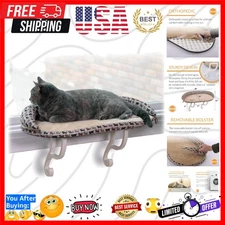 Bolster Kitty Sill Cat Window Perch Bed for Large Cats, Orthopedic Window Ham...