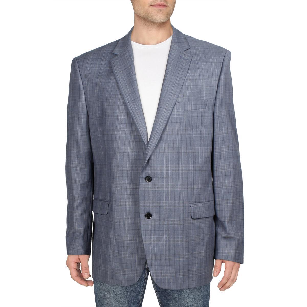 Мужской пиджак-блейзер классического кроя из синей полушерстяной смеси Lauren Ralph Lauren 44R BHFO 1668 31290₽