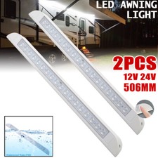 2x White 506MM LED Awning Light 12-24v Exterior RV Caravan Waterproof Lamp Strip