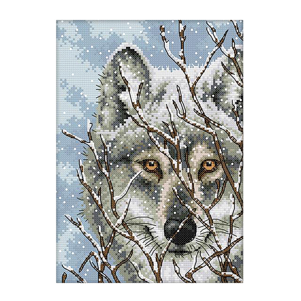 DIY Kreuzstich-Set "Dackel Im Wald" – Vorgedruckt Auf 11CT Stoff, 40x50 Cm – Komplettset Mit Garn & Nadel