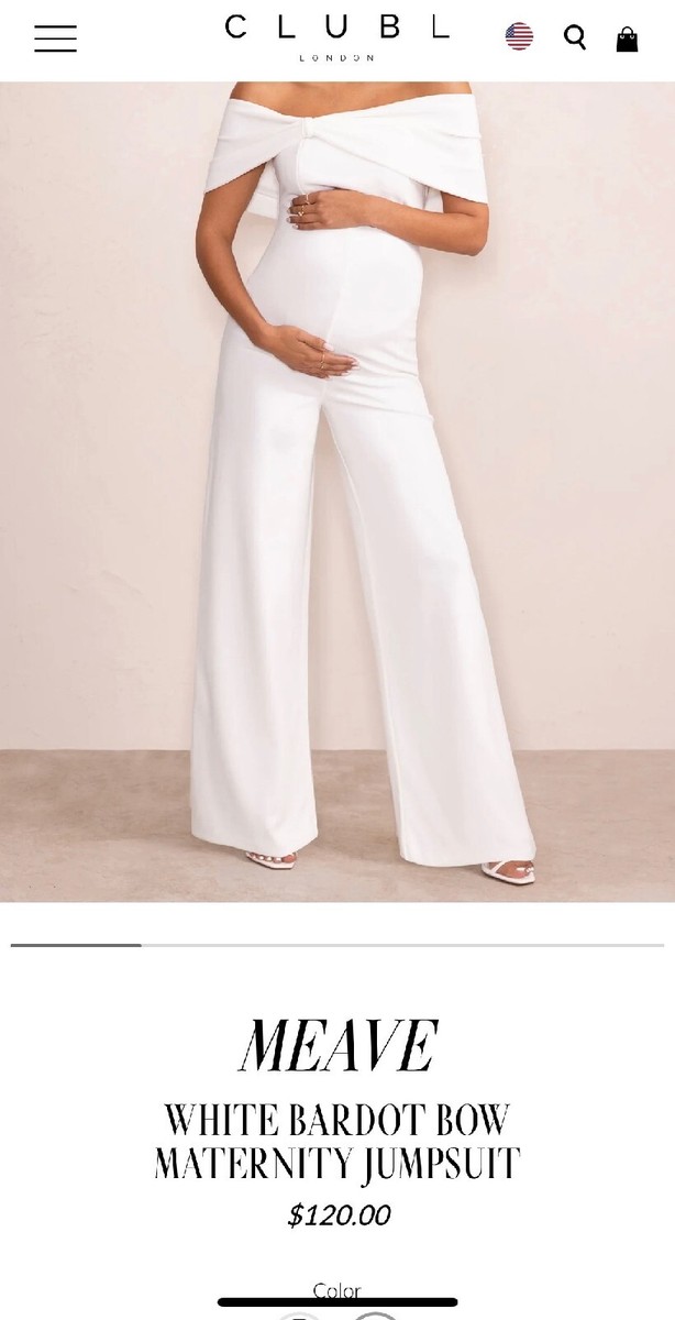 maternity Jumpsuit white off shoulder Size 12