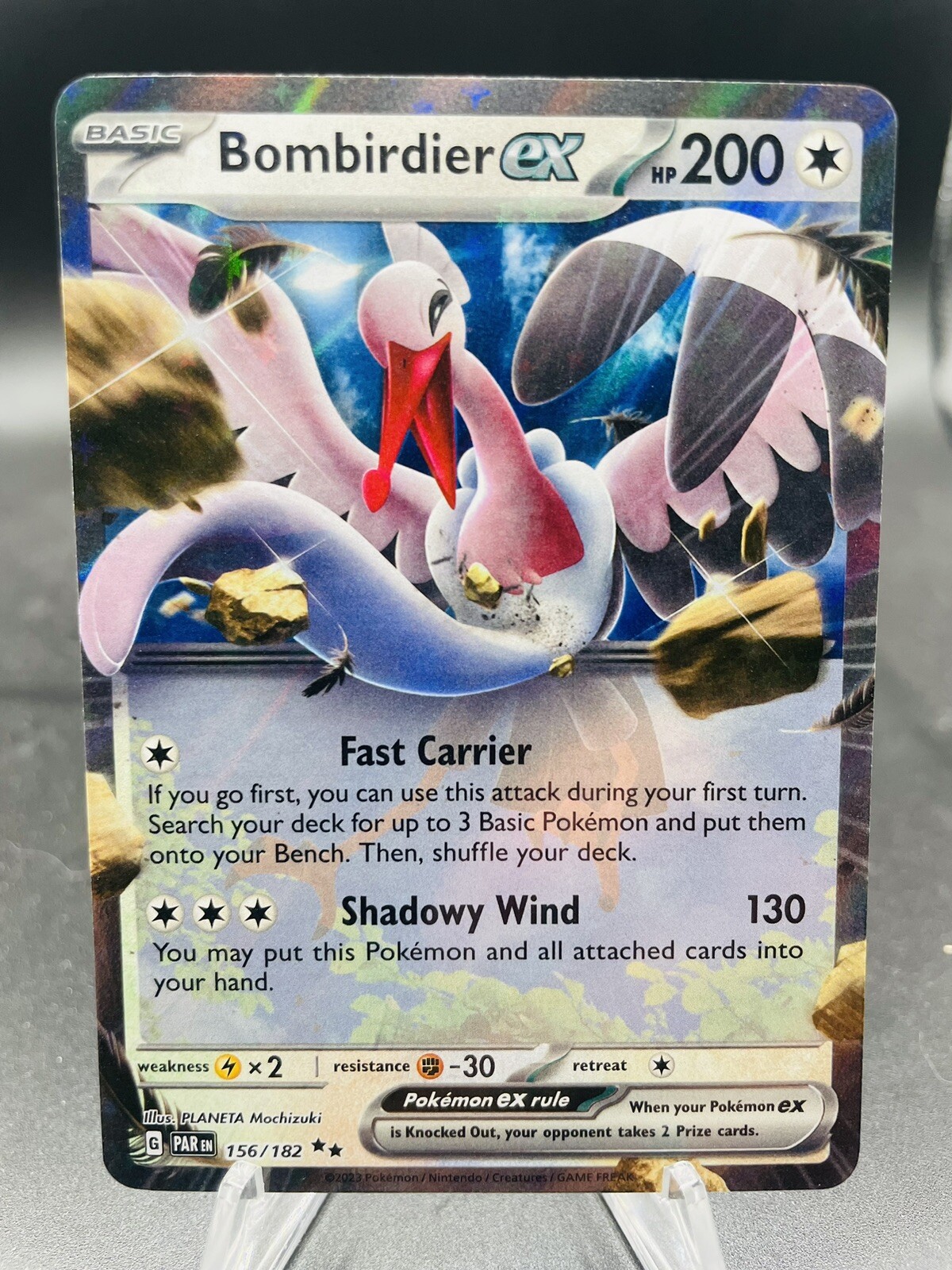 Pokemon Bombirdier ex 156/182 Paradox Rift Double Rare Holo NM