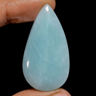 100% Natural Amazonite Pear Shape Cabochon Gemstone 52.5 Ct. 40X21X6 mm GC-39577