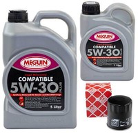 MotoröL Set 5W-30 Plus Meguin 6 Liter + ÖLfilter FüR Chrysler 300 C Dodge Jeep