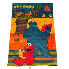 Sesame Street Blanket Microfiber 42 x 29 Elmo Grouch Cookie Monster Gift Birthda