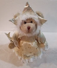 VTG Fairy Creative Design plush free standing GOLD STAR FAIRY BEAR wood frame