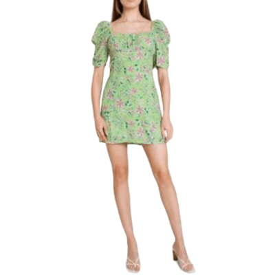 wayf green floral dress Green V Neck Ruffle Floral Maxi Dress & Reviews - Green - Dresses