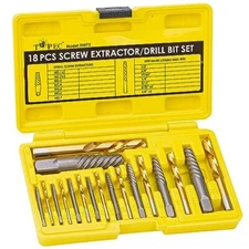 Screw Extractor And Left Hand Drill Bit Set 18 Piece Easy Out Bolt Extractor Kit