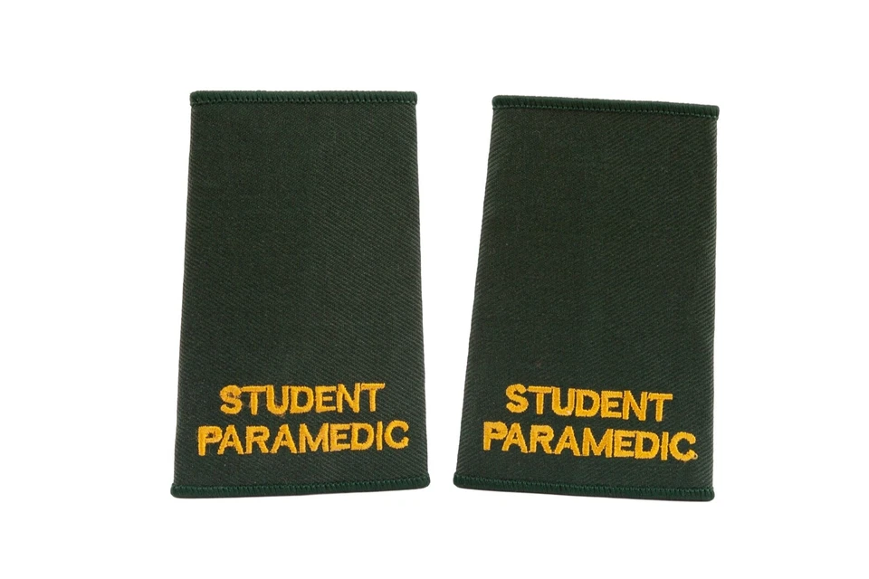 POLAMB PRODUCTS LTD STUDENT PARAMEDIC Slider Epaulettes (Green) for Paramedic, University, Trainees