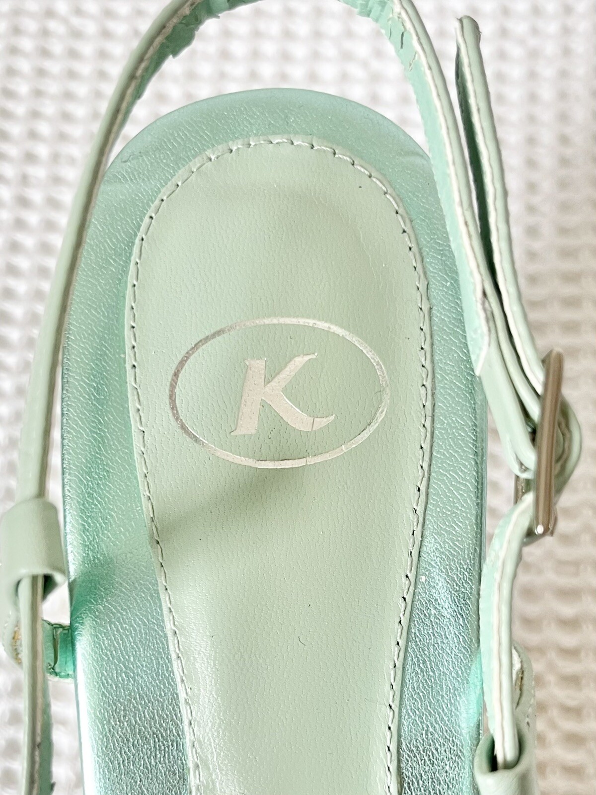 Mint Green Kitten Heels Size 6 Low Slingbacks Beaded Sequins Vintage 90s K Shoes eBay