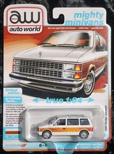 AUTO WORLD 1985 Dodge Caravan White Woodgrain 1:64 2A Mighty Minivans 2024