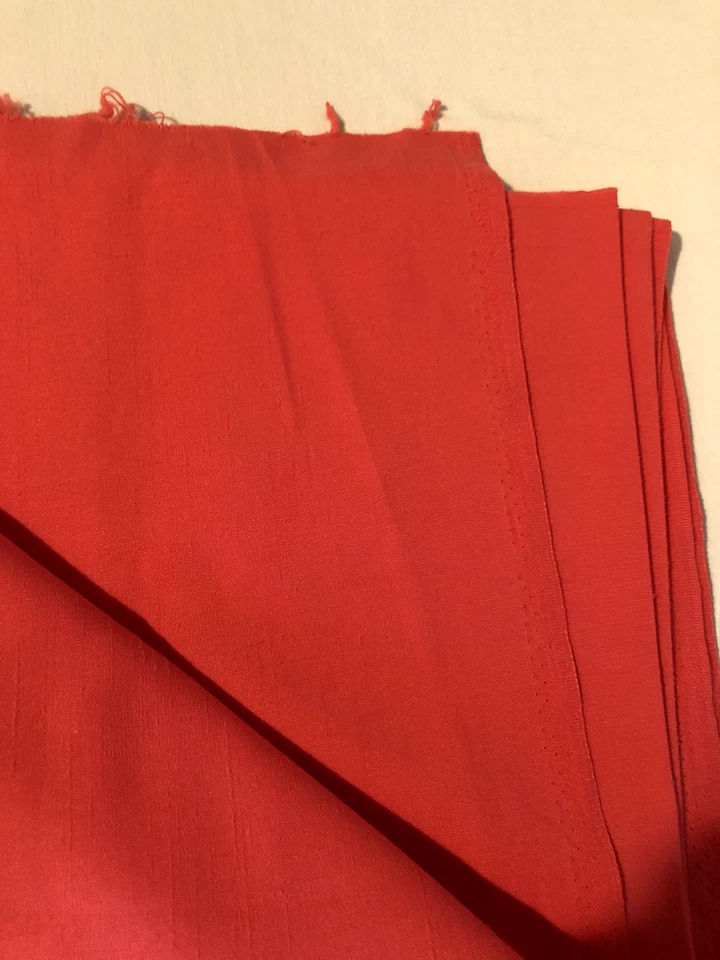 Vintage Solid Salmon Linen or Linen Like Fabric 1 yard + 14.5" x 43" wide - Image 4 of 4