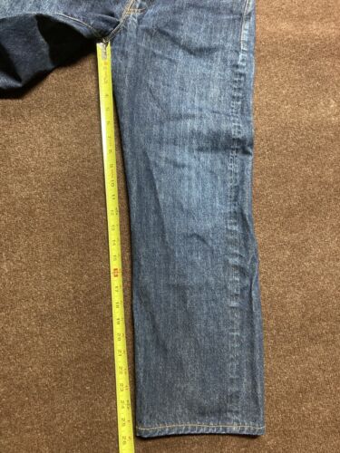 VINTAGE 1947 STILE LEVIS 501XX BIG E JEANS UOMO BLU INDACO CIMELLA DENIM 32 - Foto 12 di 13