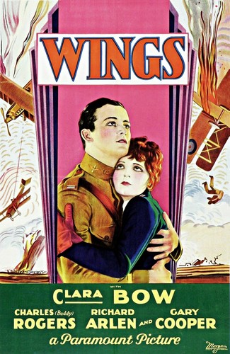 wings 1927 movie poster-clara bow giclee poster art print