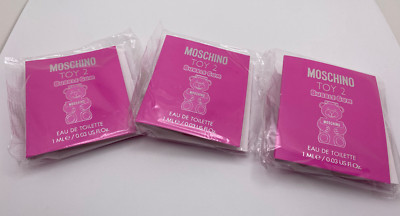 3x Toy 2 Bubble Gum by Moschino for Women 0.03 oz EDT Vial Spray Sealed!