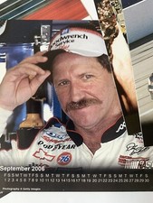 Dale Earnhardt  Wooden Desk Frame 12 Month Calendar 2006 Pre-Owned