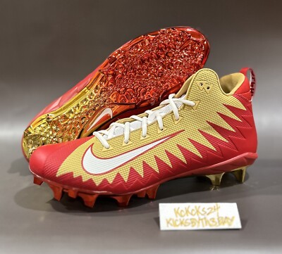 Size 13.5 Nike Alpha Menace Pro Mid Football Cleats Red Gold  display picture 1