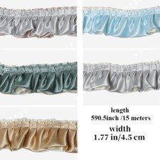 15 Meter 2-Lagiger Satin Rüsche Spitze Kante Trim Stoff Gefaltetes Band Nähen