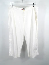 URBAN DETENTE RW BY REWASH Capri Pants Women 46 White Linen Pockets 34" Waist