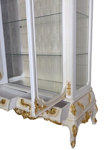 Armario Barroco XXL Vitrina Antiguo Estante de Vidrio Escaparate Rococó 224cm - Imagen 7 de 7