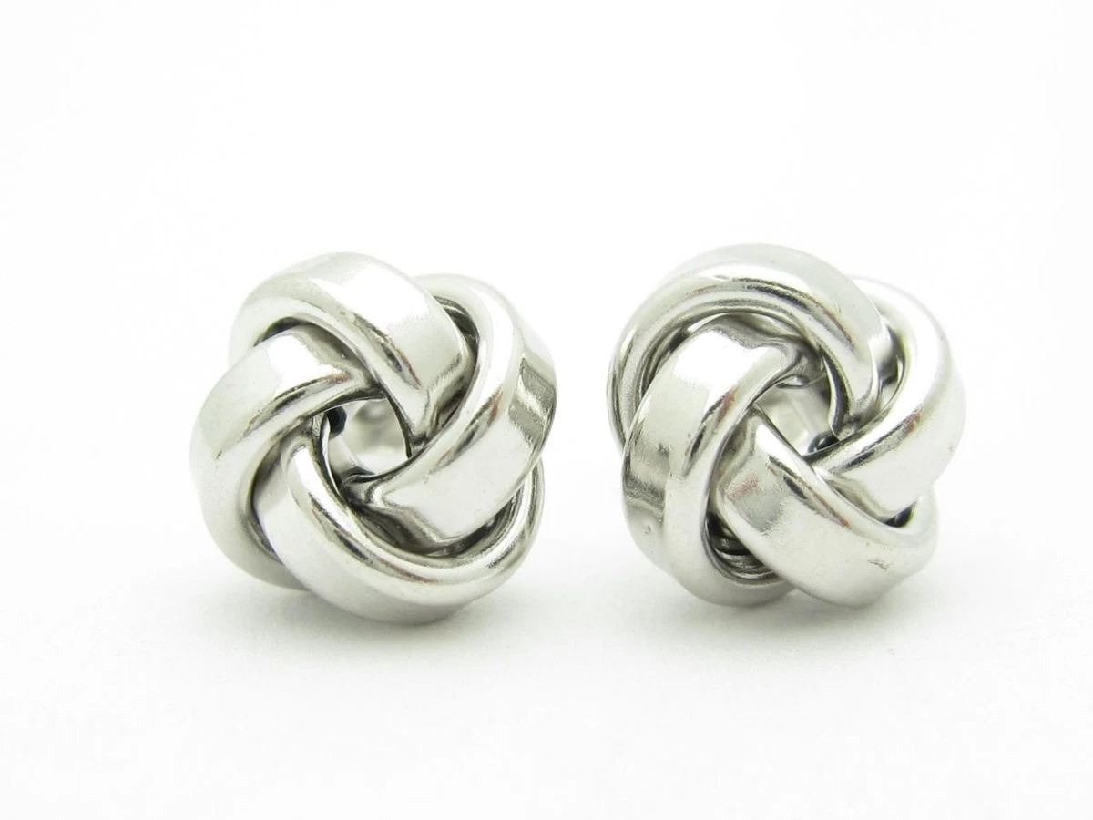 Platinum love knot earrings deals