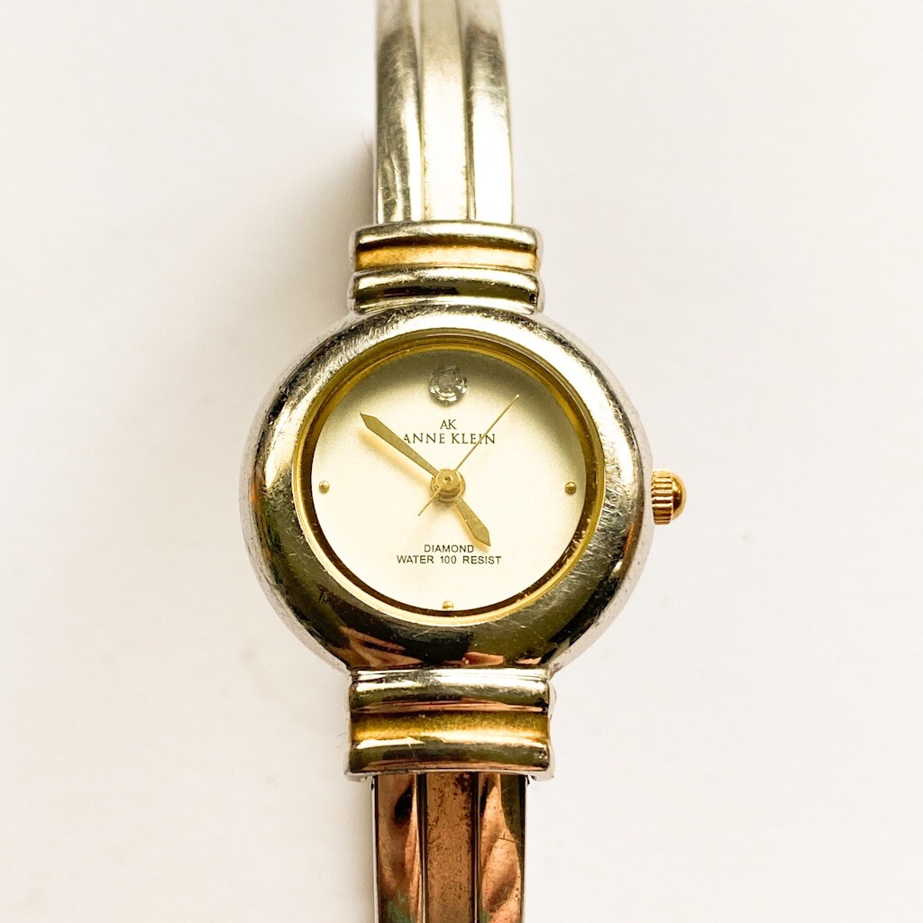 Anna Klein Diamond Quartz Women's Bracelet Watch Silver Gold