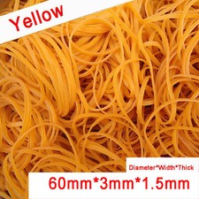 500g Yellow / Brown Elastic Rubber Bands 60mmX3mmX1.5mm for Home School Office