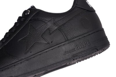 A Bathing Ape BAPE STA 1K70-191-334 BLACK Triple Black Men Cowhide
