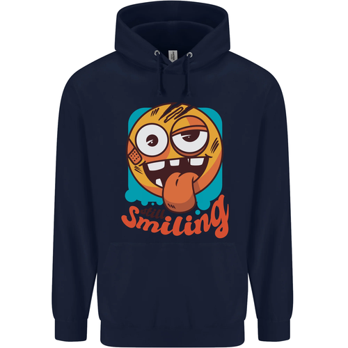 Still Smiling Funny Emoji Exhausted Tired Childrens Kids Hoodie - Picture 88 of 88
