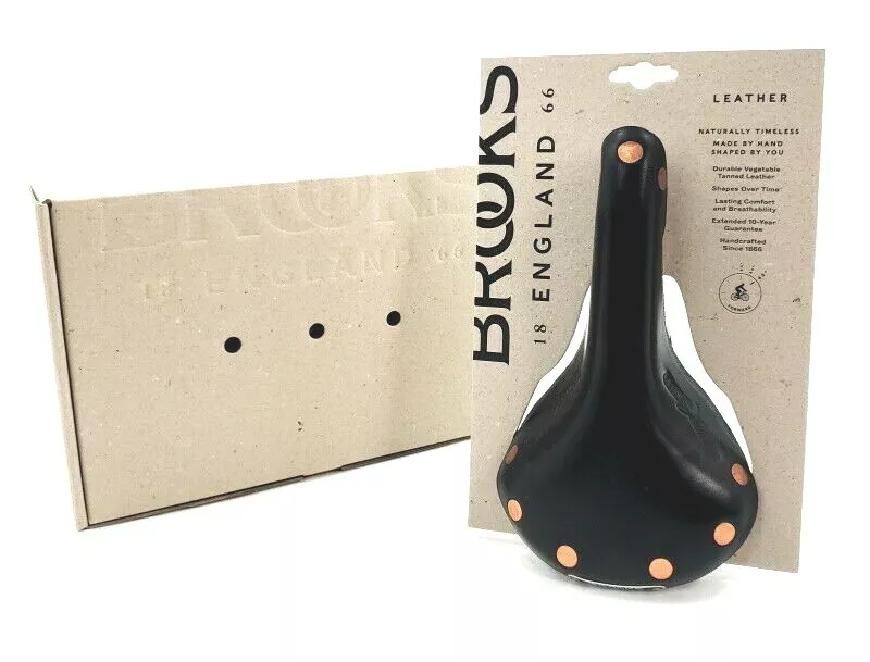 Brooks Swift Leather Bicycle Saddle Black/Copper/Chrome