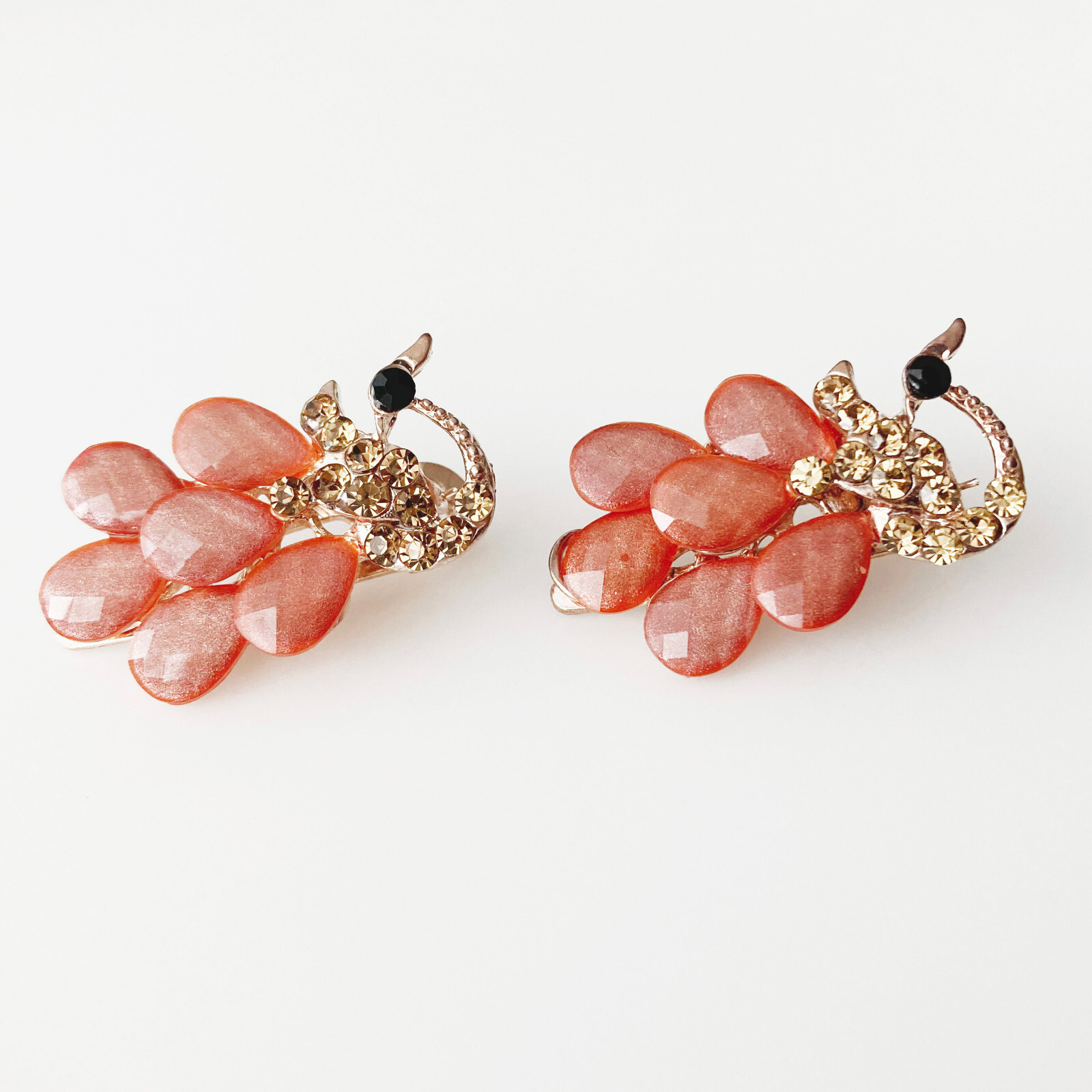 Damen Haarklammern Handgefertigt Aus Flanell – Elegante Haarspangen In Rosa/Rot Für Hochzeit, Party & Freizeit