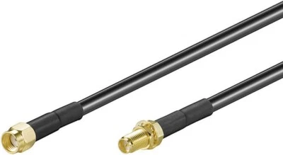 Rallonge pour antenne wifi RP-SMA mâle vers femelle - 1 m - Goobay - Photo 1/3