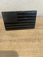 Singaro Tow Hitch Plug All Black American Flag Metal New Open Box