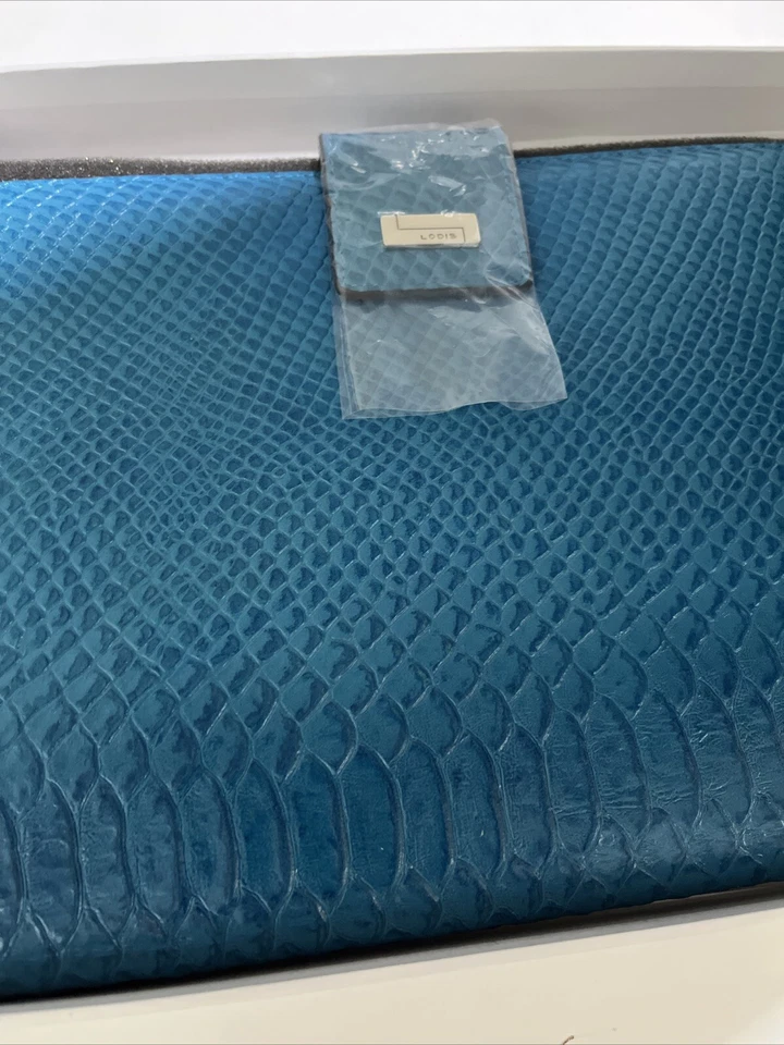 LODIS LGN437 Blue Reptile Leather Easel Lagoon iPad  Carrying Case - Image 3 of 4