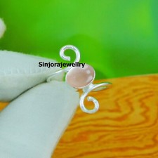 Rose Quartz Gemstone 925 sterling silver handmade Gift Ring US size 5 to 10