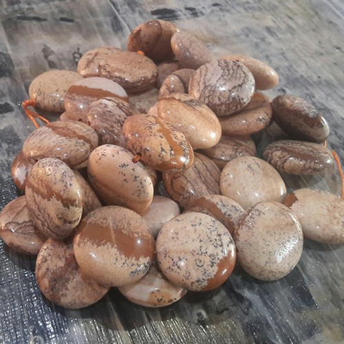 Natural Picture Jasper, Flat Round ,20x9mm, 20 pce strandFree postage. Oz Seller - Bild 4 von 4