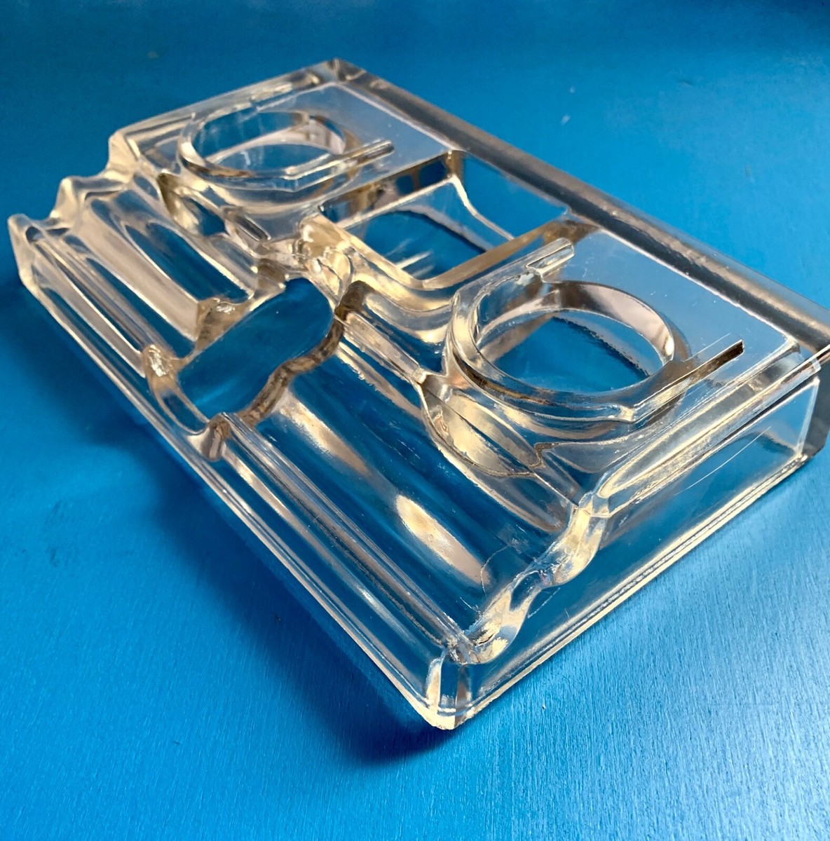 Antique Clear Glass Inkwell Antique Clear Glass Inkwell