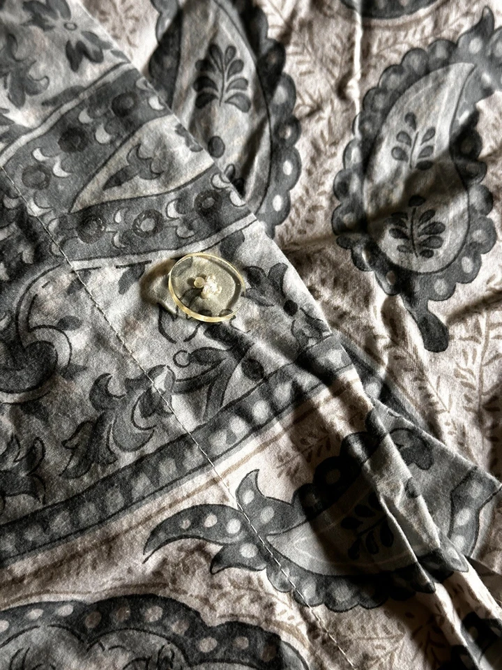 Pottery Barn Caesaria Twin Green Paisley Floral 100% Organic Cotton Duvet & Sham - Image 2 of 4