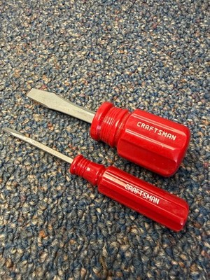 Craftsman 41760 screwdrivers (2), red handles, USA, vg condition
