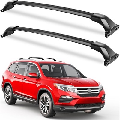 Roof Rack Cross Bars for Honda Pilot 2016-2022 Aluminum 300lb Black with Flushed