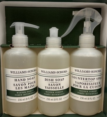 NEW Williams Sonoma Kitchen Essentials Kit Winter Forest Hand Dish Soap Spray ￼