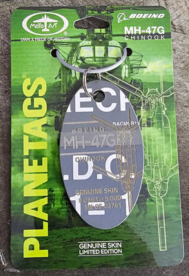MotoArt PlaneTags Boeing MH-47G Chinook Helicopter Interior Lettering Tag 'Rare'