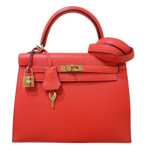 HERMES Kelly 25 Epsom Leather Handbag X Stamp #OKB338