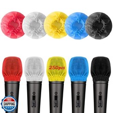 250 pcs Disposable Microphone Cover, Non - Woven Handheld Microphone Windscre