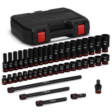 43-Piece 1/2" Drive Master Impact Socket Set, Deep and Standard, 6-Point, Met...
