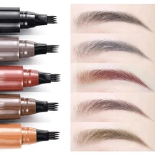 New 3D Eyebrow Tattoo Fork Pen Pencil Microblading 4Tip Brow Enhancer Waterproof